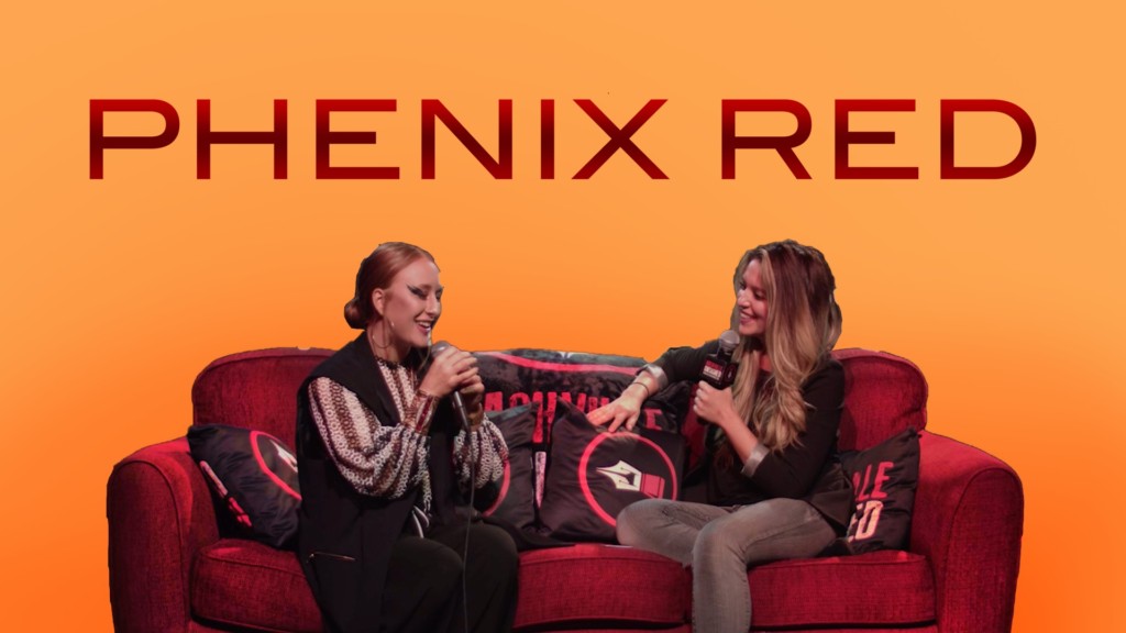 Phenix Red on the red couch late night show